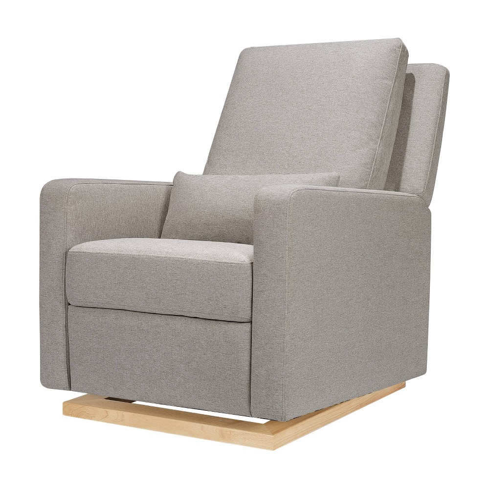 Photos - Sofa Babyletto Sigi Recliner and Glider - Performance Gray Eco-Weave/Light Wood