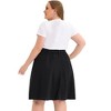Agnes Orinda Women's Plus Size Tie High Waist Front Button Down Denim Casual A-Line Midi Jeans Skirts with Pocket - 4 of 4