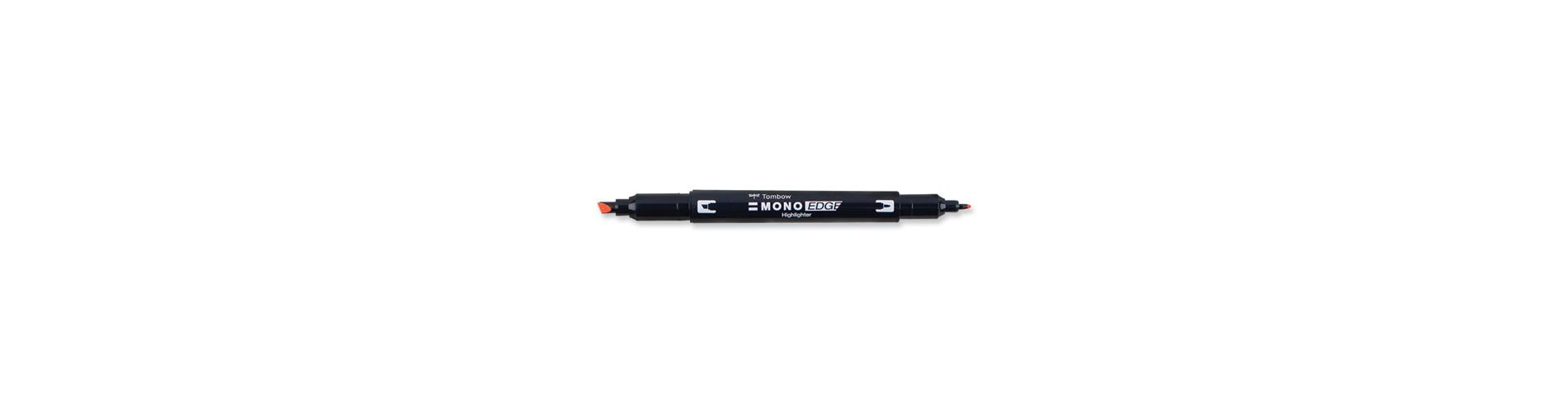 Tombow Mono Edge Highlighters, Red Ink, Chisel/Bullet Tip, Red Barrel, 10/Box