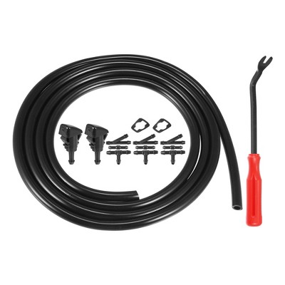 Unique Bargains Front Windshield Wiper Washer Nozzle Spray Jet Kit 5116079A for Dodge Avenger 2008-2011 Black 15 Pcs