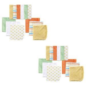 Luvable Friends Unisex Baby Cotton Rich Washcloths, Yellow Stripe 24-Piece, One Size - 1 of 1
