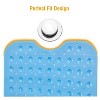 Blue bathtub mat non-slip shower mat BPA free massage antibacterial with suction cup washable - 3 of 4