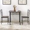 VYNXARIA 3-Piece Kitchen Dining Room Table Set Grey Chair - 4 of 4