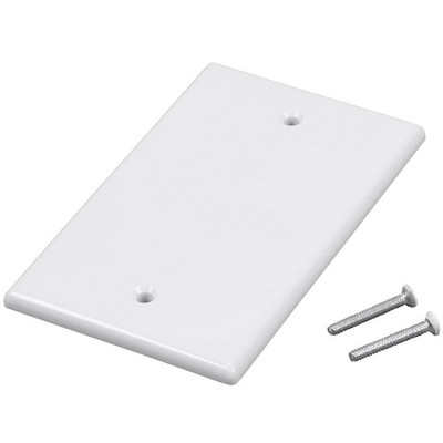 White 1-Gang Rectangular Blank Wall Plate with Screws