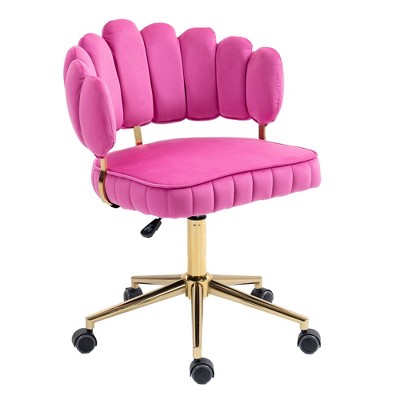 NicBex Modern Velvet Home Office Desk Chair with Adjustable Height and Wheels for Work Study Vanity