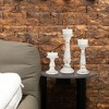 Mela Artisans Pak Set of 3 White Candleholders - 3 of 4
