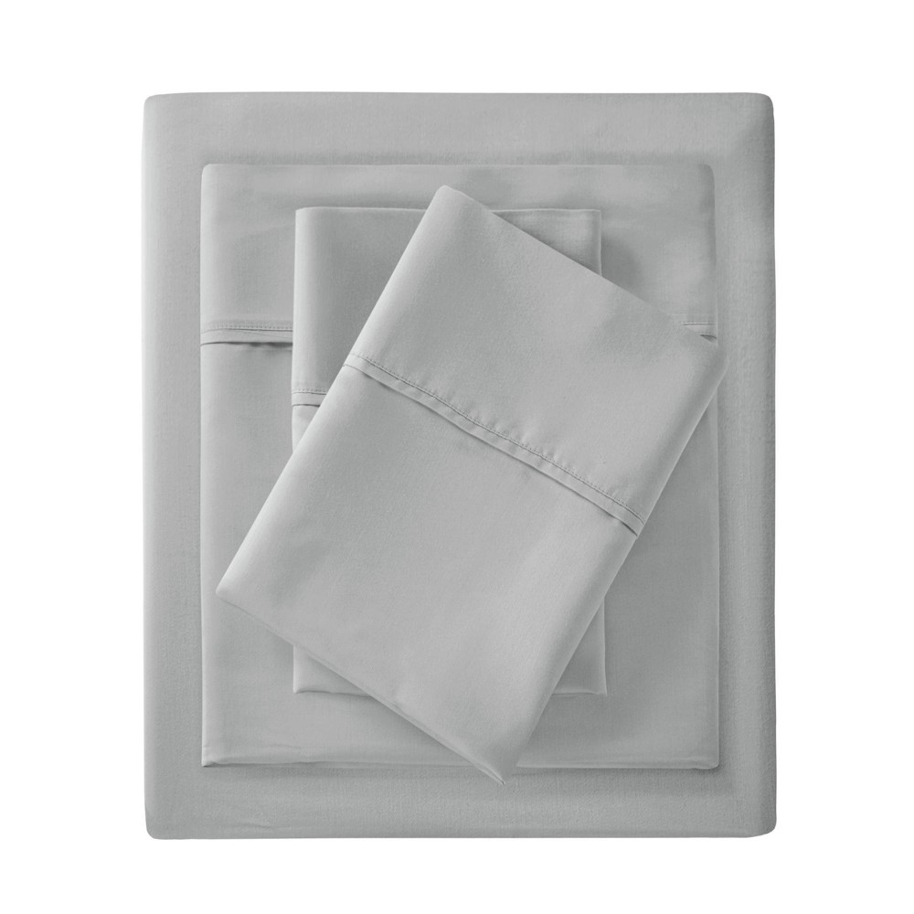Photos - Bed Linen King 300 Thread Count Organic Cotton Deep Pocket Sheet Set Gray - Madison