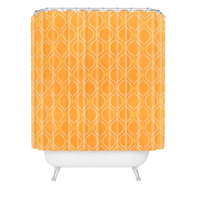 Modern Tropical Mediterranean Print Sunshine Shower Curtain Yellow - Deny Designs