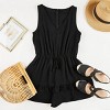 Imily Bela Womens V Neck Beach Tank Rompers Flowy Ruffle Layered Shorts Jumpsuit High Waist - 4 of 4