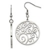 Chisel Stainless Steel Polished Fancy Swirl Cut out Dangle Earrings Shepherd Hook - 2 of 4