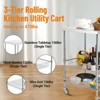 3-Tier Wire Rolling Utility Cart, Kitchen Utility Cart 20"x24"x36.6", Stainless Steel Service Cart , Commercial Serving Trolley Cart w Storage Basket - 4 of 4