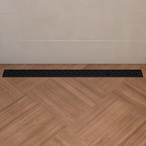 ALFI 36 Inches Black Matte Stainless Steel Linear Shower Drain with Groove Holes - 1 of 4