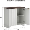 Jojoka Modern Farmhouse Sideboard Buffet Cabinet with Adjustable Shelves, Fluted Doors, and Anti-Tip Kit for Kitchen and Living Room,Oak - 3 of 4