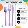 Exquisite Solid Color Plastic Utensil Cutlery Set Forks Spoons Knives- 150 Pack - 4 of 4