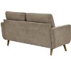 TiramisuBest Polyester Tufted Convertible Sleeper Sofa with Chaise,Gray - 3 of 4