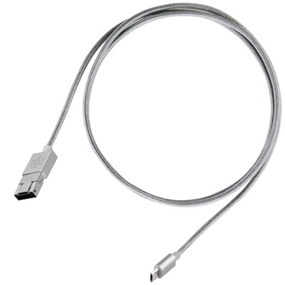 SilverStone Technology  2 in 1 Micro-USB combo USB-A to Micro-B cable 1 meter(3.3ft) OTG function with Nylon Braided and aluminum shell Charcoal
