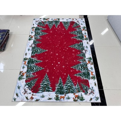 Washable Kitchen Rug 2x6 Runner, Non Slip, Red, Soft Entryway Christmas Decor