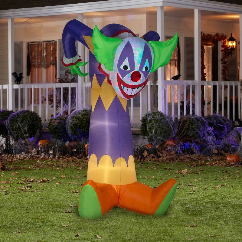 Gemmy Projection Airblown Inflatable Kaleidoscope Clown Giant (RGB), 7.5 ft Tall, Multicolored, 2 of 4