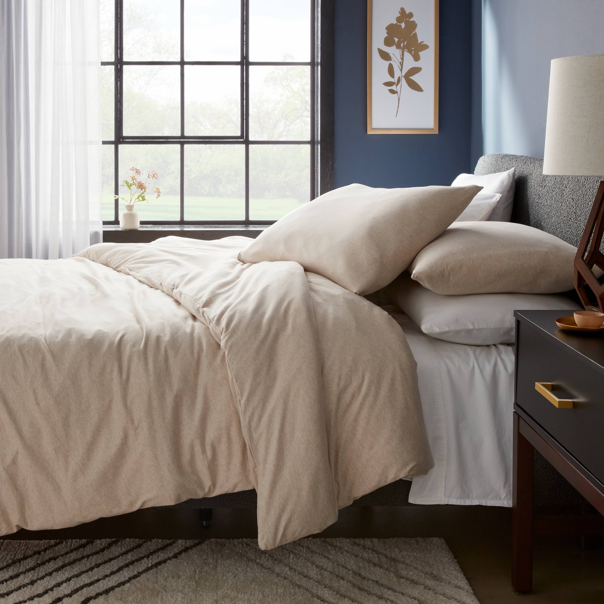 King Jersey Duvet and Sham Set Oatmeal Heather - Threshold™