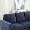 VASIP Velvet Sectional Couch , L Shaped Sofa with Ottoman for Small Apartment - 4 of 4