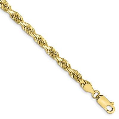 Black Bow Jewelry 4.5mm 10k Yellow Gold D/C Quadruple Rope Chain Bracelet