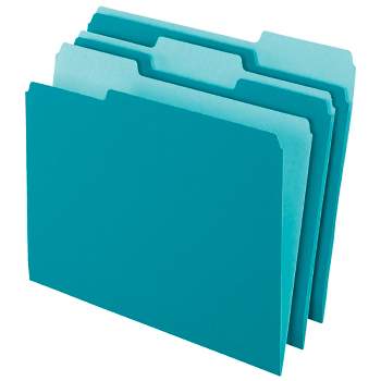 Pendaflex Two-Tone File Folder, Letter Size, 1/3 Cut Tabs, Teal, Pack of 100