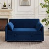 55" Velvet Convertible Sleeper Sofa Bed with Removable Pillows and USB Port - 4 of 4