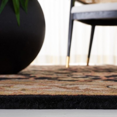 Hand-Tufted Black and Beige Wool Runner Rug, 2'3" x 10'