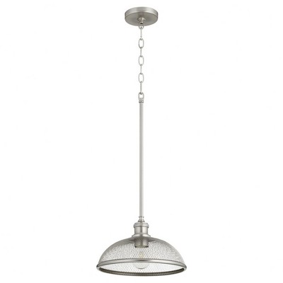 Quorum Lighting Omni 1-Light Pendant, Satin Nickel, 12 Width, Transitional Style, Dry Rated