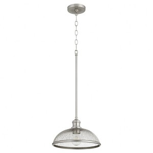 Quorum Lighting Omni 1-Light Pendant, Satin Nickel, 12 Width, Transitional Style, Dry Rated - 1 of 1