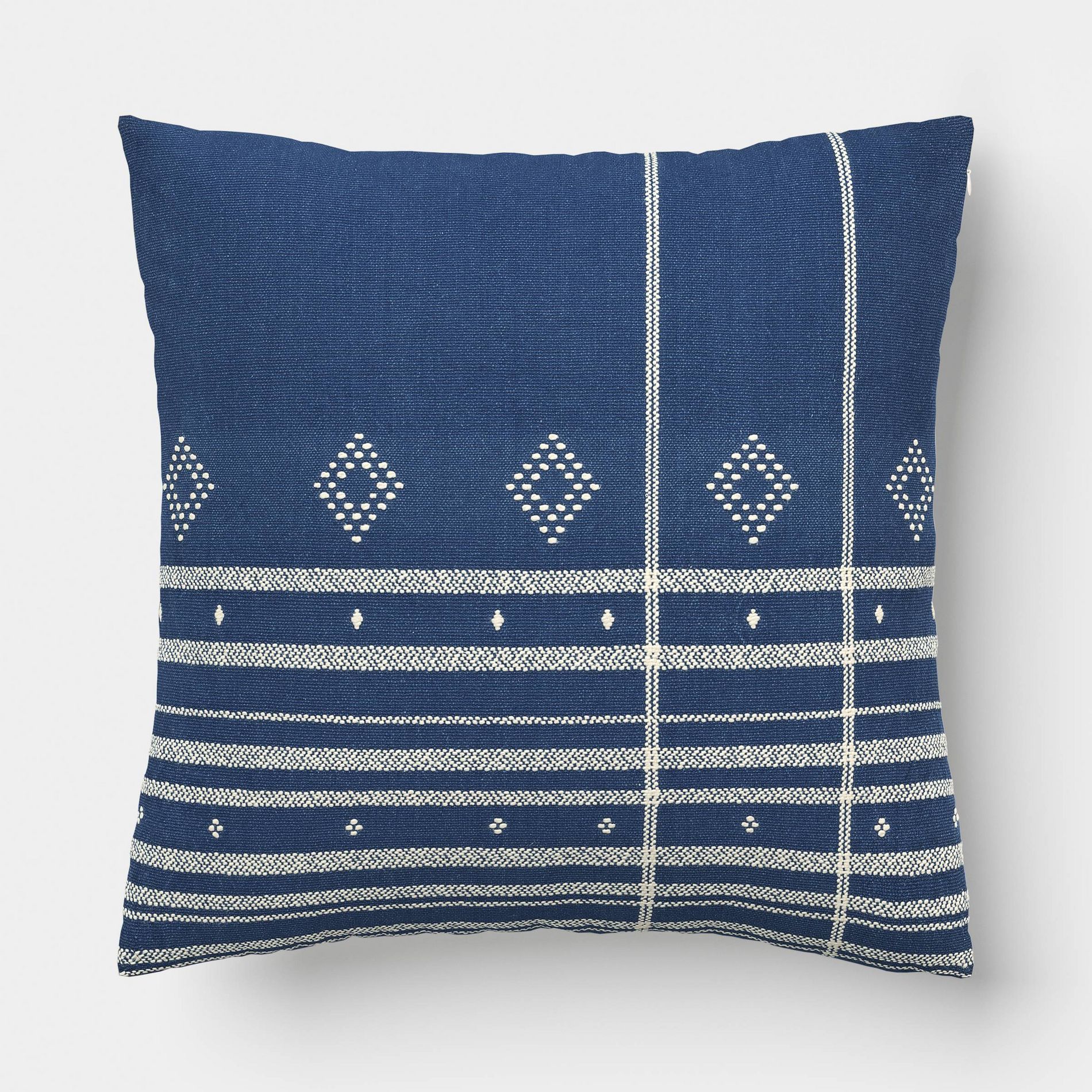Oversized Square Yarn-Dyed Cotton Plaid Indoor Throw Pillow Blue/Neutral - Threshold™