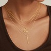 HTUTWOO Multi-Layered Circle Long Stick Necklace, Stylish Stackable Gold Necklace Non Tarnish, for Women Jewelry Gifts - 2 of 4