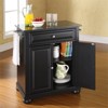 Wood Solid Black Granite Top Kitchen Island in Black - Pemberly Row - 3 of 4