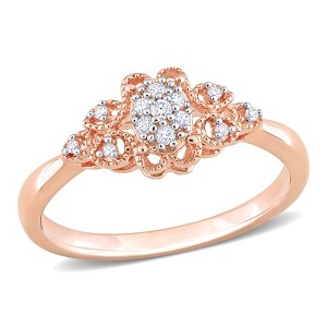 EVERLY JEWELRY |Rose Plated Sterling Silver 1/10 CT TW Diamond Fashion Ring - 1 of 4