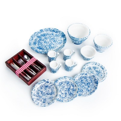 The Queen's Treasures 18 In Doll 25 Piece Silverware, Dishes, Serving Set