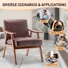 Mid-Century Modern Armchair, Accent Lounge Chair with Solid Wood Frame and Extra-Thick Backrest for Living Room – Cuddlewood - 3 of 4