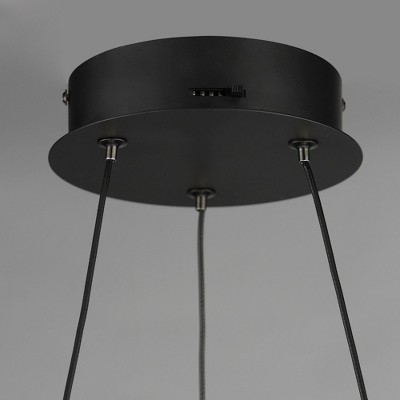 CCT Selectable Black Aluminum 24" LED Pendant Light
