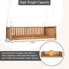 PAGED Swing Chair Outdoor, Patio Minimalist Twin Size Garden Swing Bed Wood Porch Swing with Ropes for Backyard, Safe Sloped Design - 4 of 4