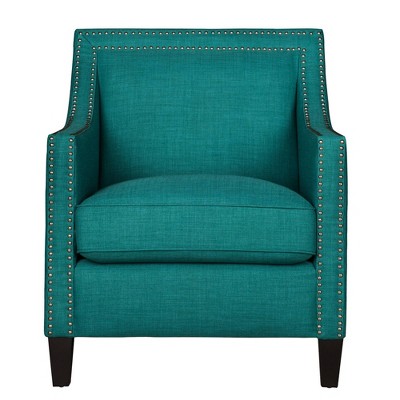 teal chair with ottoman