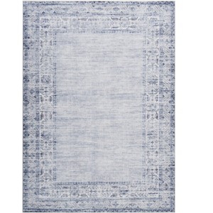 Vintage Washable Large Area Rug for Bedroom Living Room, Bordered Non Slip Floor Carpet for Dining Room, Retro Accent Throw Mat - 1 of 4