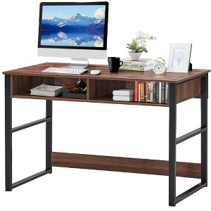 Costway Home Office Computer Desk 2 Drawers Makeup Vanity Console Table Vintage - 1 of 4