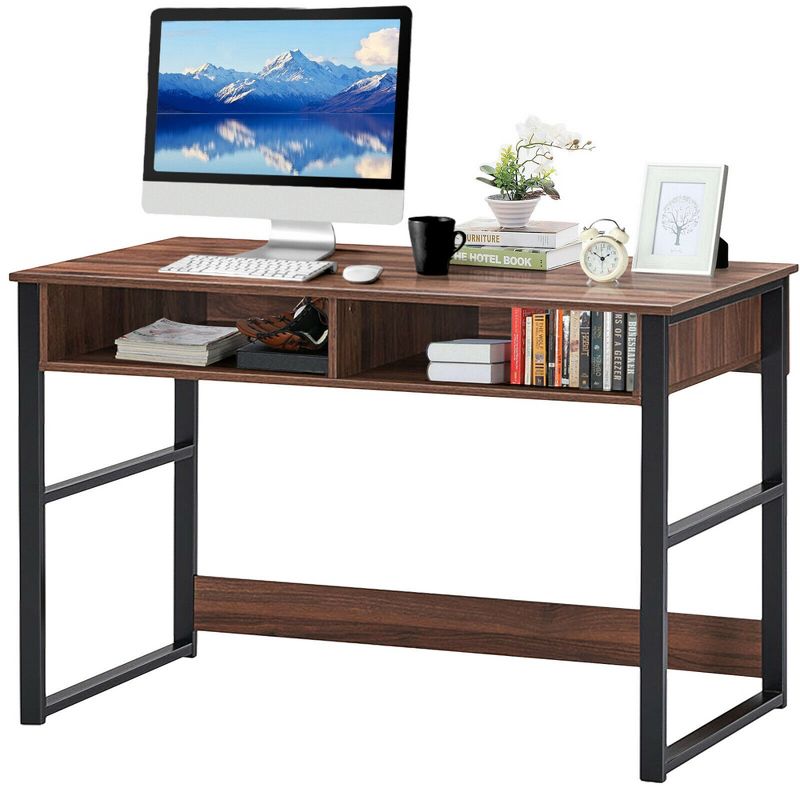 Costway Home Office Computer Desk 2 Drawers Makeup Vanity Console Table Vintage, 1 of 11