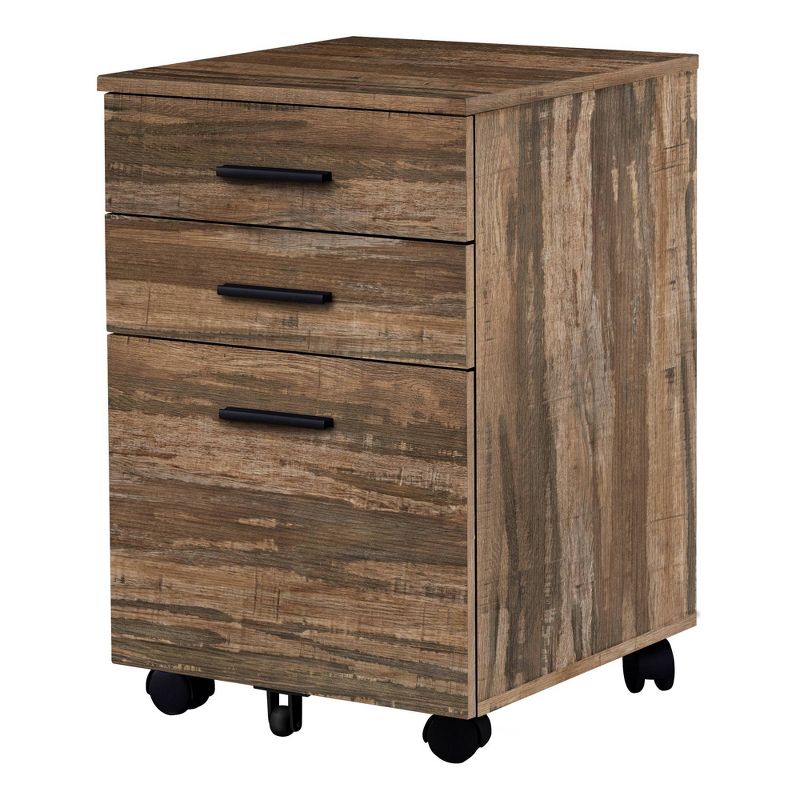 24&#34; Reclaimed Wood Look 3 Drawer Filing Cabinet with 2 Locking Casters Brown - EveryRoom, 1 of 7