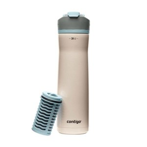Contigo Clybourn Chill Stainless Steel FreeFlow Filter Water Bottle with AUTOSEAL, 24oz Salt - 1 of 4