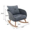 Christopher Knight Home Hattie Patio Contemporary Rattan and Acacia Wood Rocking Chair with Cushion - 3 of 4