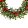 National Tree Company Pre-Lit 'Feel Real' Artificial Christmas Garland, Green, Classical, White Lights, With Berry Clusters, Plug In,9 Feet - 2 of 4