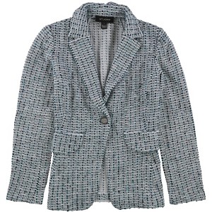 St. John Womens Striped Checks One Button Blazer Jacket - 1 of 1
