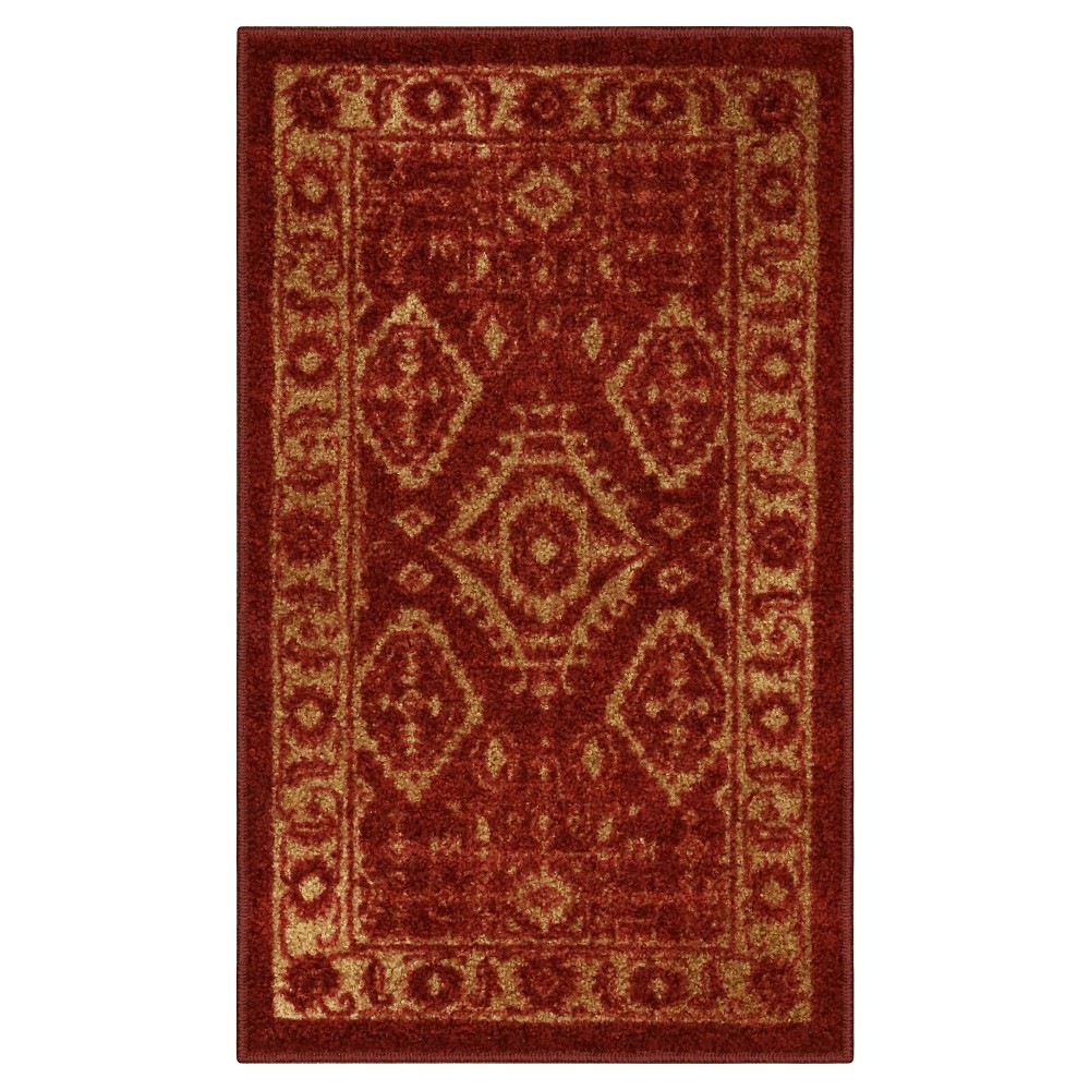 1'8inx2'10in Geometric Design Tufted Accent Rug Red - Maples