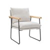 FONTOI Accent Chair with Removable Cushion, Comfy Chair with Wood Armrests for Living Room, Bedroom, White, 23.82"*32.87"*26.6" - 4 of 4