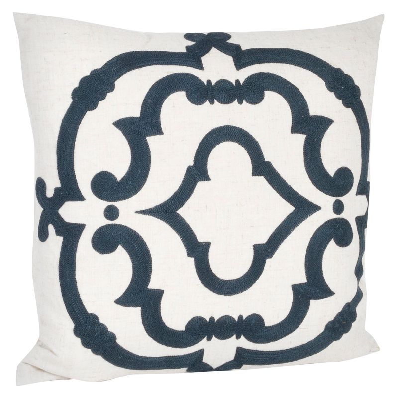 17"x17" Embroidered Design Square Throw Pillow - Saro Lifestyle, 1 of 3